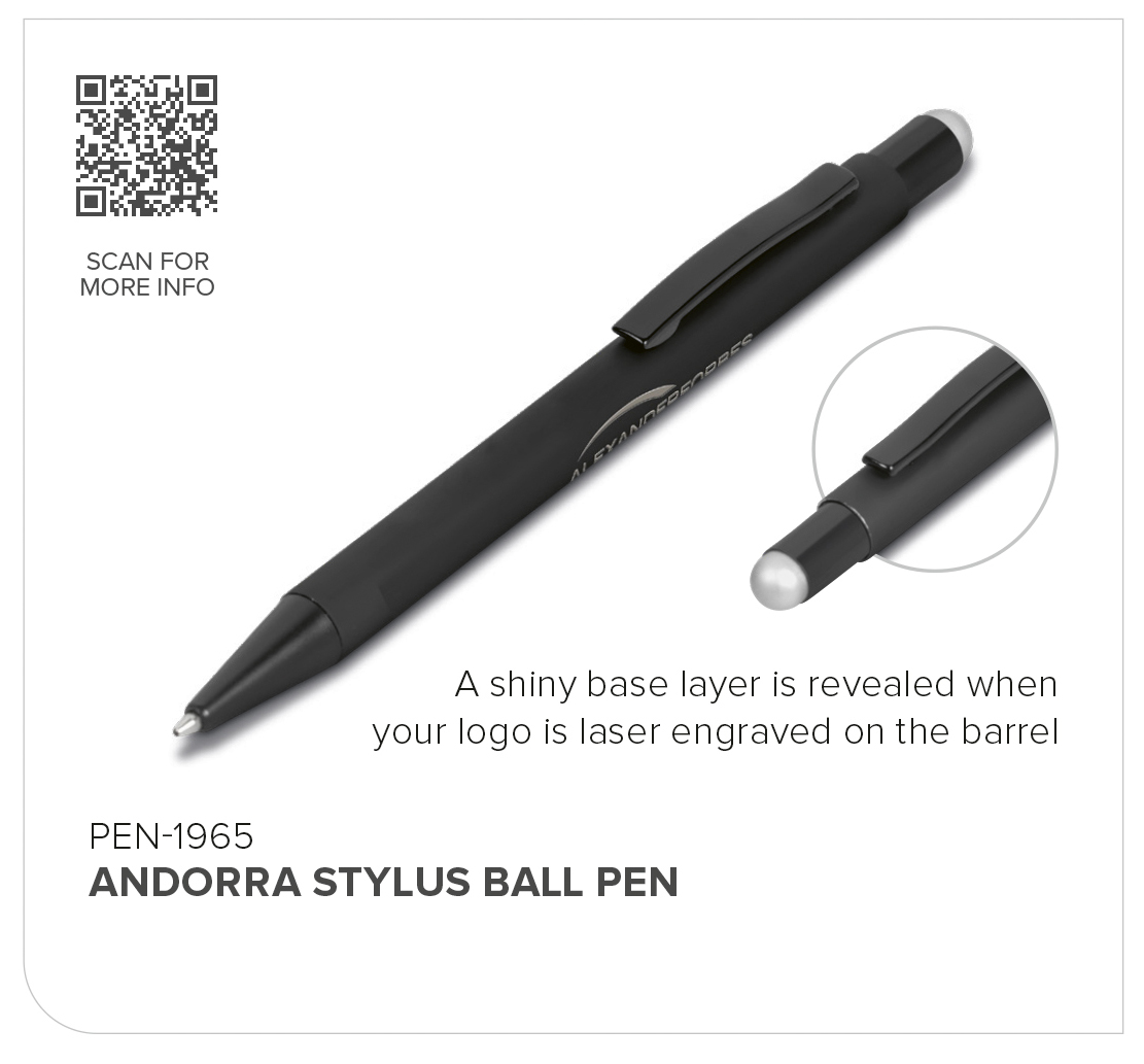 PEN-1965 - Andorra Stylus Ball Pen - Catalogue Image